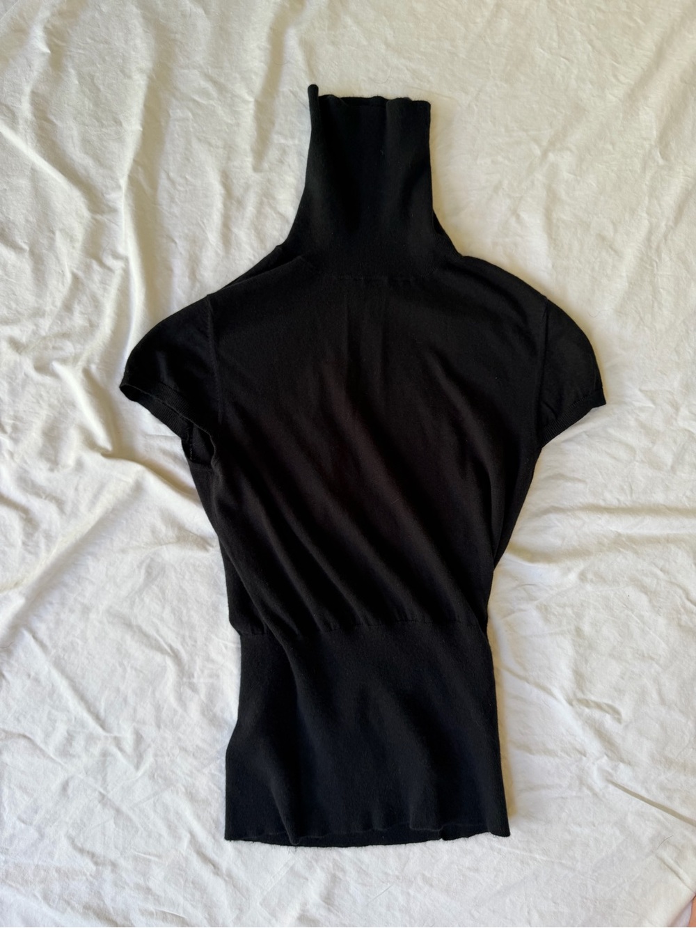 Banana Republic Black Short-Sleeve Turtleneck Knit Top